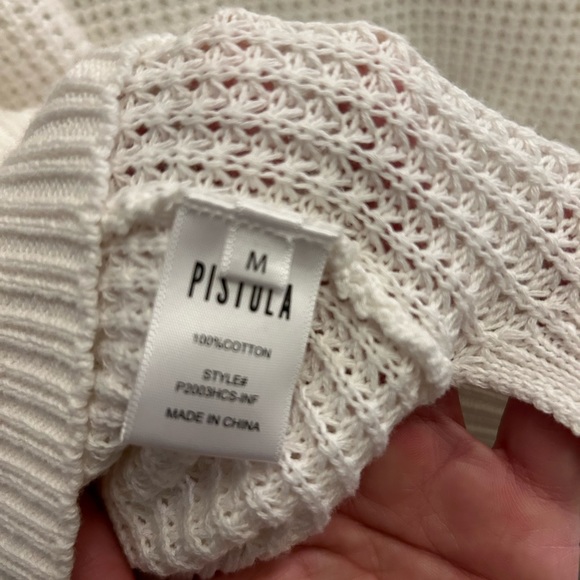 Pistola white distressed sweater size medium - Picture 4 of 8